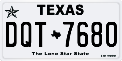 TX license plate DQT7680