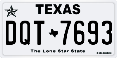 TX license plate DQT7693