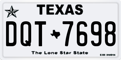 TX license plate DQT7698
