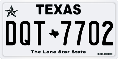TX license plate DQT7702
