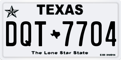 TX license plate DQT7704