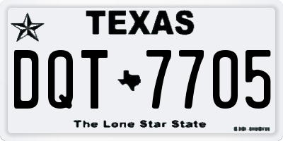 TX license plate DQT7705