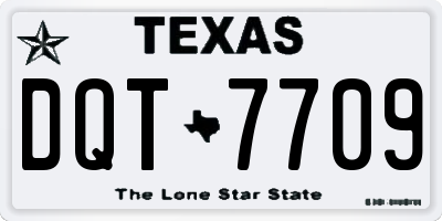 TX license plate DQT7709