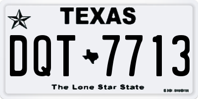 TX license plate DQT7713