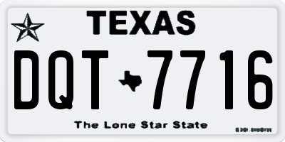 TX license plate DQT7716