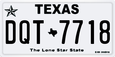 TX license plate DQT7718