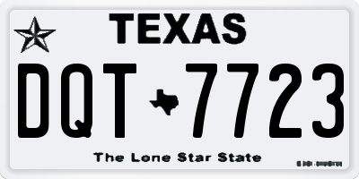 TX license plate DQT7723