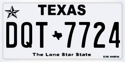 TX license plate DQT7724