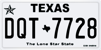 TX license plate DQT7728
