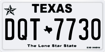 TX license plate DQT7730