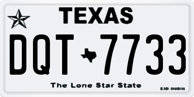 TX license plate DQT7733