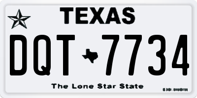 TX license plate DQT7734