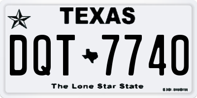 TX license plate DQT7740