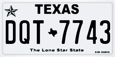 TX license plate DQT7743