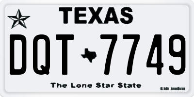 TX license plate DQT7749