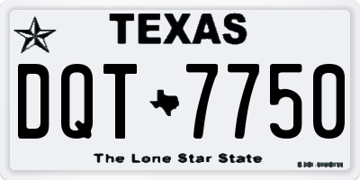 TX license plate DQT7750