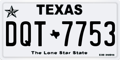 TX license plate DQT7753