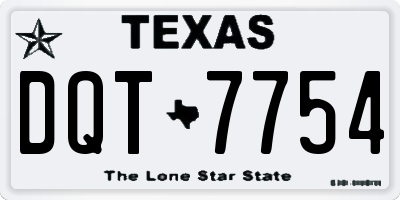 TX license plate DQT7754
