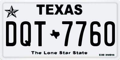 TX license plate DQT7760