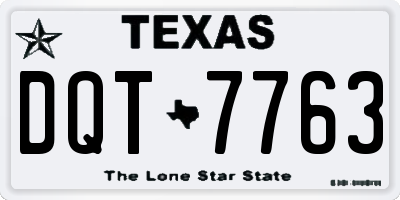 TX license plate DQT7763