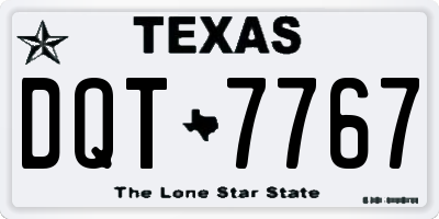 TX license plate DQT7767
