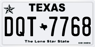 TX license plate DQT7768