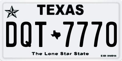 TX license plate DQT7770