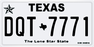 TX license plate DQT7771