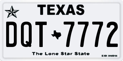 TX license plate DQT7772