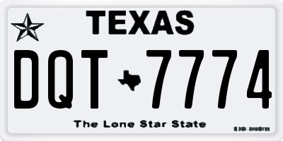 TX license plate DQT7774