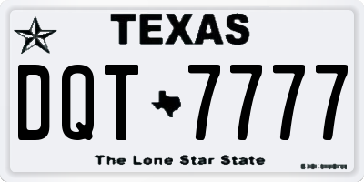 TX license plate DQT7777