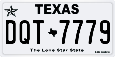 TX license plate DQT7779
