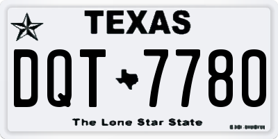 TX license plate DQT7780
