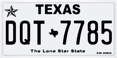 TX license plate DQT7785