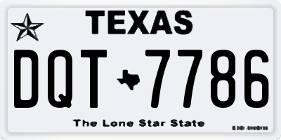 TX license plate DQT7786