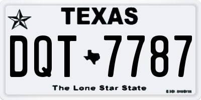 TX license plate DQT7787