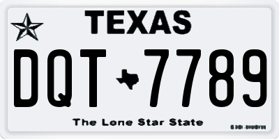 TX license plate DQT7789