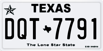 TX license plate DQT7791