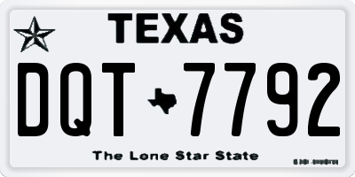 TX license plate DQT7792