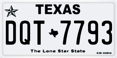 TX license plate DQT7793