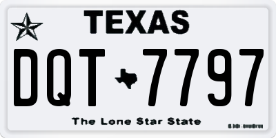 TX license plate DQT7797