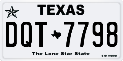 TX license plate DQT7798