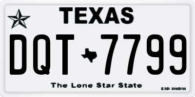 TX license plate DQT7799
