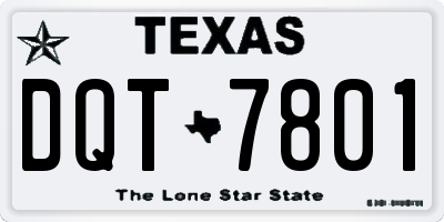 TX license plate DQT7801