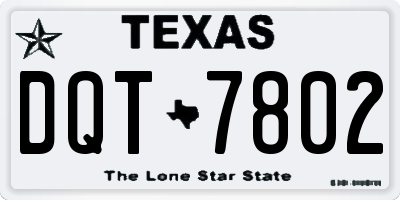 TX license plate DQT7802