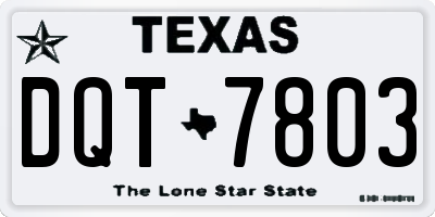 TX license plate DQT7803