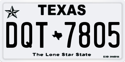 TX license plate DQT7805