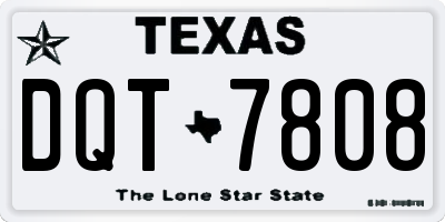 TX license plate DQT7808