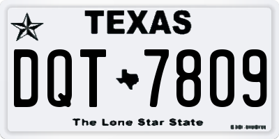 TX license plate DQT7809