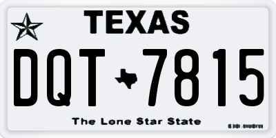 TX license plate DQT7815